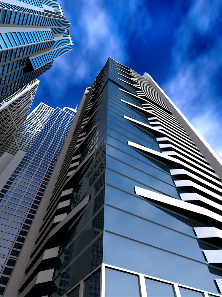 corporate buildings in perspective towards the sky corporate buildings in perspective towards the sky